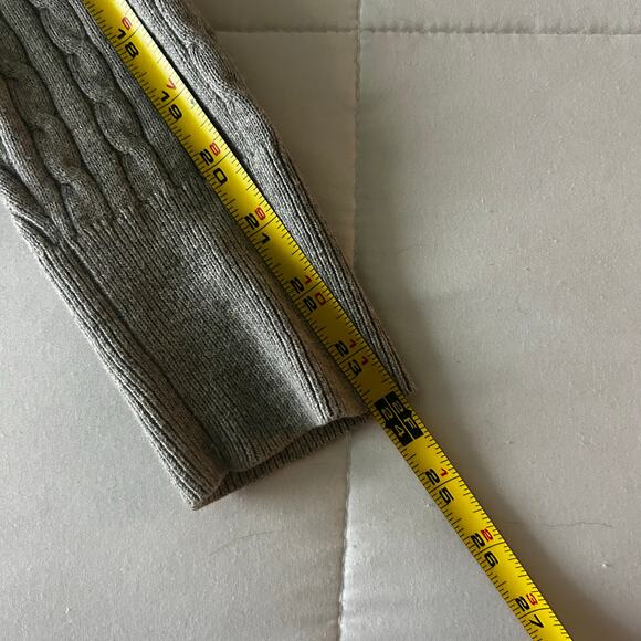 Tommy Hilfiger Cotton + Cashmere grey V neck sweater Preppy Light Academia - Picture 8 of 10